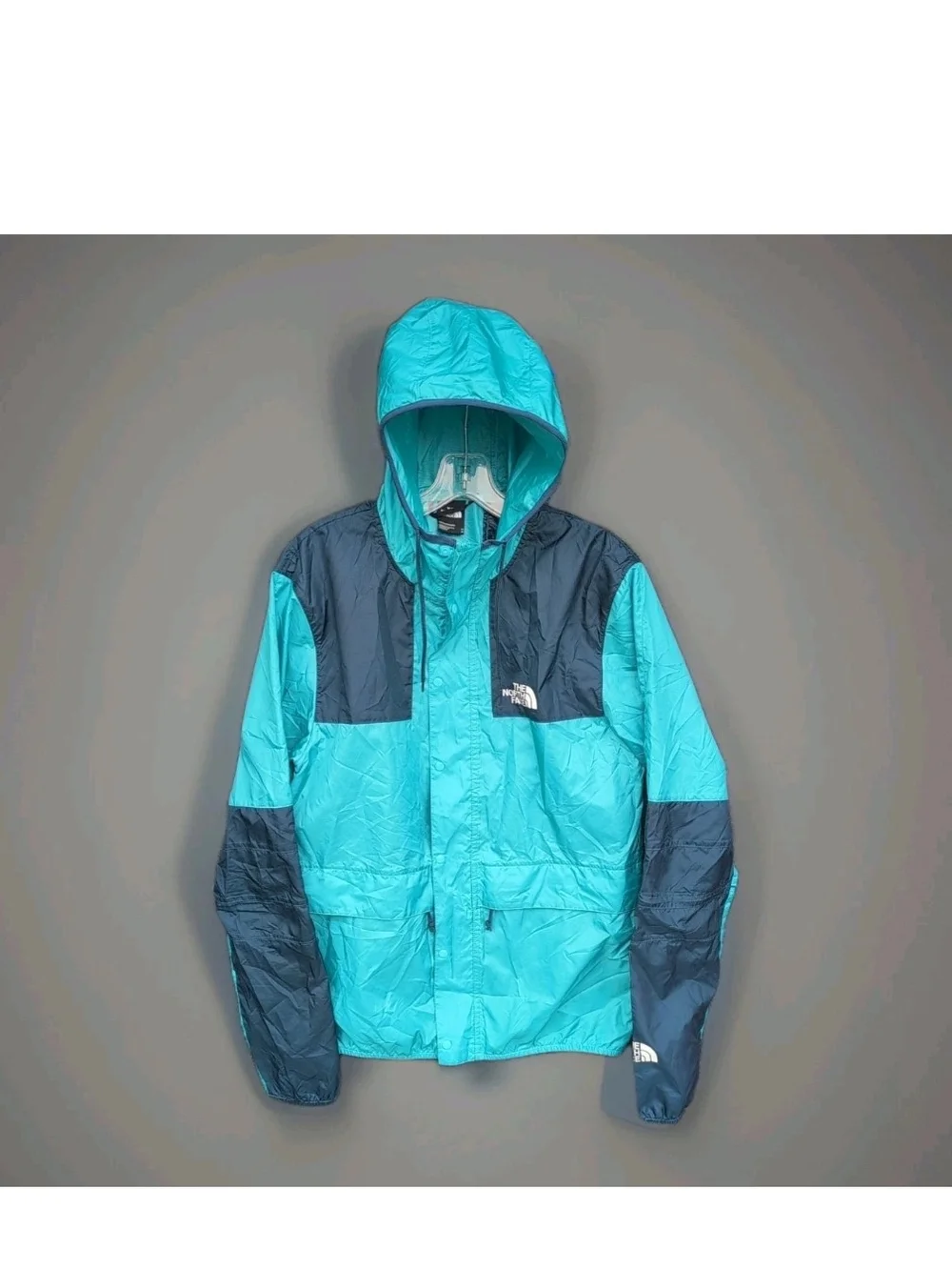North Face Mountain Jacket Mens Medium Blue 1985 Seasonal Rain Wind Waterproof